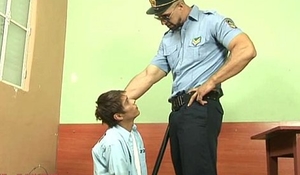 Young troublemaker subjected to oral punishment