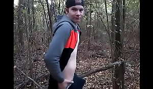 twink 200111 jerks off in public forest