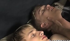 Bdsm bareback between three young twink males