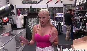 Excellent minx is shaking her ass while sex in shop