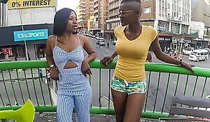 African girlfriends on balcony sex tape fingering wet pussy