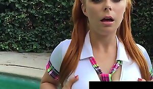Horny school girl penny pax bangs pussy with dildo by pool