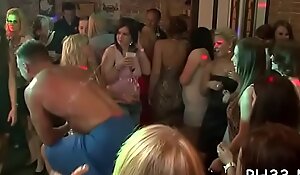 Plenty of gang bang on dance floor blow jobs from blondes wild fuck